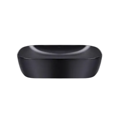Комплект Qtap Robin: Раковина накладна прамокутна 610x400x145 мм Matt Black + Донний клапан PU03 — Photo 2