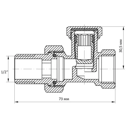 Вентиль прямий 1/2x1/2 "антіпротічка" Koer KR.904-Gi (KR0176) — Photo 1