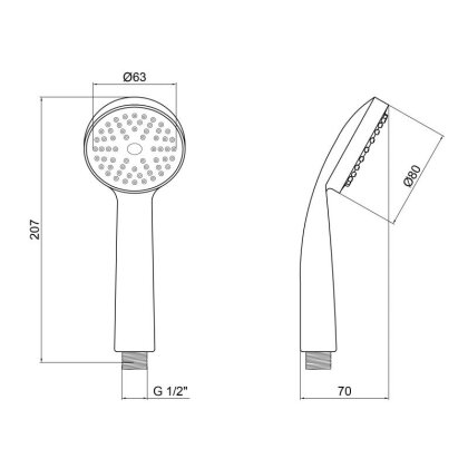 Лійка для ручного душу Lidz Niagara 00 80 мм округла LDNIA00CRM22039 Chrome — Photo 1