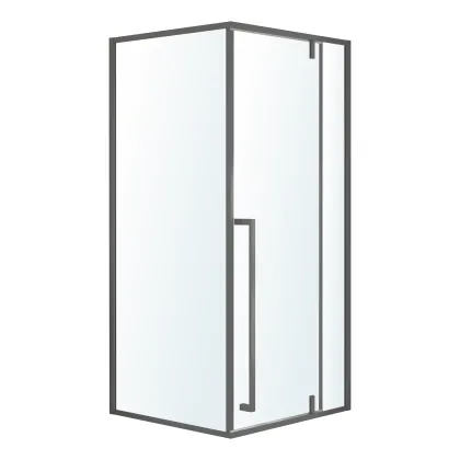 MORA 90-C душова кабіна 90*90*200 см квадратна, розпашна, профіль metal gun, скло прозоре