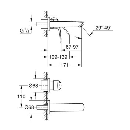 Змішувач для умивальника GROHE EUROSMART 29337003 — Photo 1