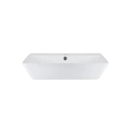 Комплект Qtap Virgo: Раковина підвісна прамокутна 600x420x140 мм White + Донний клапан PU02O — Photo 2