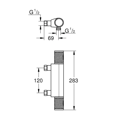 Змішувач для душу з термостатом Grohe Grohtherm 1000 Performance, ексц. 1/2 дюймів (34778000) — Photo 3