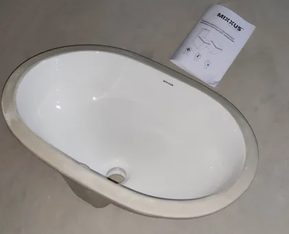 Раковина врізна під стільницю MIXXUS PREMIUM ELLIPSE-1701 570х385х205mm з переливом (MP6566) — Photo 6