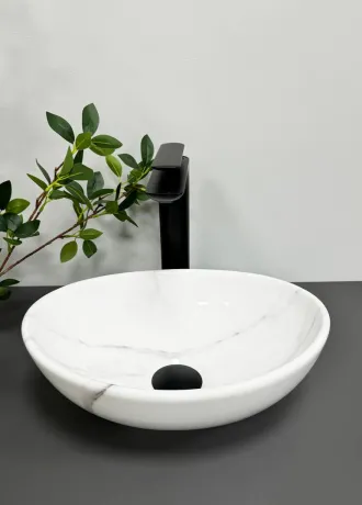 Умивальник VBI PARMA S MARBLE NATURE GLOSSY накладний — Photo 3