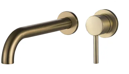 Змішувач для раковини VBI MILANO LONG BRUSHED GOLD прихованого монтажу