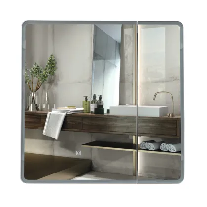 Дзеркальна шафка Mixxus Premium Olivary CM01-70x70x13 з LED Touch, димером, регулятором яскравості (MI8295) — Photo 16