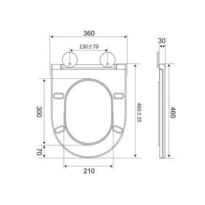 Сидіння-кришка для унітазу Mixxus Premium Seat Cover Bevel-2007 460х360х30mm дюропластове швидкознімне з мікроліфтом (MP6717) — Photo 1