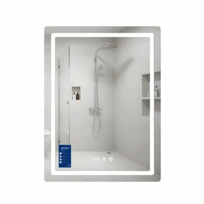 Дзеркало Qtap Mideya (MI2) 600х800 з годинником, з LED-підсвічуванням Touch, з антизапотіванням, димером, рег. яскравості QTMID100080049267