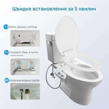 Накладка під кришку унітазу Mixxus Premium TCB-01 Універсальна, з вбудованим гігієнічним душем (MP6494) — Photo 13