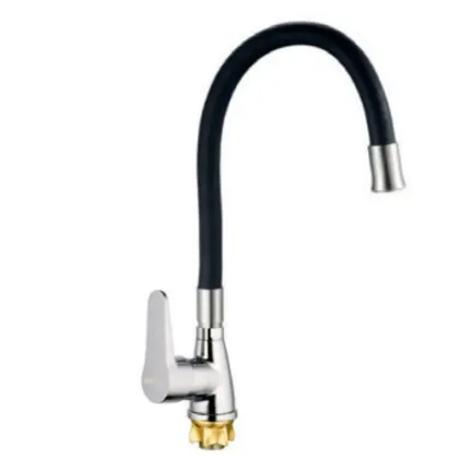 Змішувач для кухні Mixxus SOP4-146 Reflector Black з чорним силіконовим виливом (MI6490)