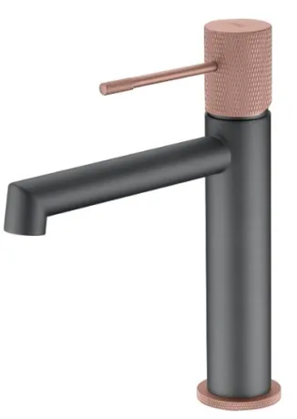 IMEX LINE MATT GREY/CHAMPAGNE Змішувач для умивальника, матовий сірий/шампань