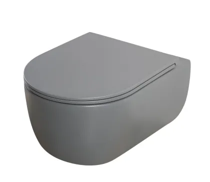Унітаз підвісний Mixxus Premium TOPPER-0303-R GRAY 495x370x350mm система змиву RIMLESS (MP6657) — Photo 7