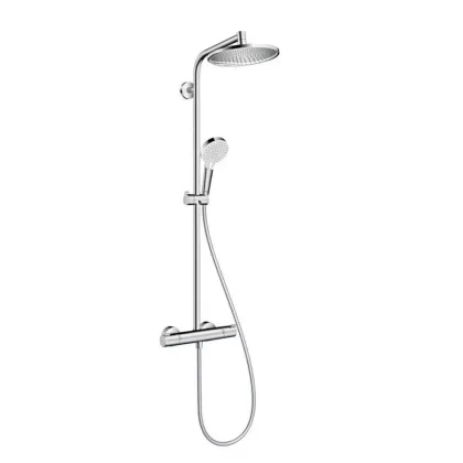 Crometta S Душова система Showerpipe 240 1jet, EcoSmart, 9 л/хв, хром