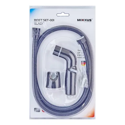 Набір для гігієнічного душу Mixxus Bidet SET-001 Black (шланг 1,2м) (LE2774) — Photo 2
