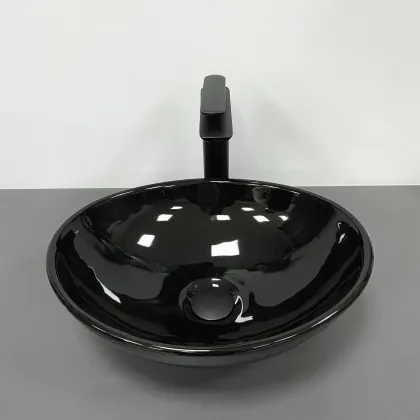 Умивальник (раковина) VBI PARMA BLACK GLOSSY накладний — Photo 1