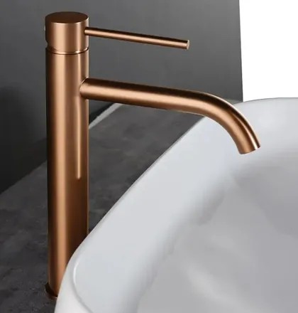 Змішувач для раковини (умивальника) REA LUNGO BRUSHED COPPER високий — Photo 1
