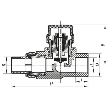 Кран термостатичний прямий PPR 20x1/2 KOER K0152.PRO (KP0193) — Photo 1