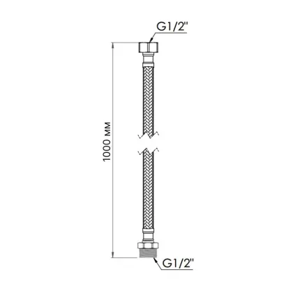 Шланг для води Thermo Alliance Standart 100 см NYLON 1/2"x1/2" ВЗ TAS388W100 — Photo 1