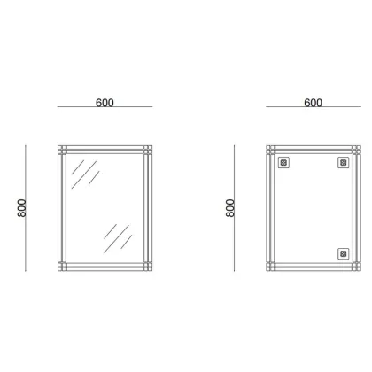 Дзеркало настінне ZERIX FONTE MRZ10-60x80-REVERSE прямокутне з декором (ZX5640) — Photo 2