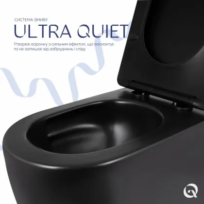 Унітаз підвісний Qtap Taurus Ultra Quiet 515×360×350 мм, Matt Black, з сидінням Slim Duroplast / Soft-close / Quick Release QTTAU28BLM50504 — Photo 4