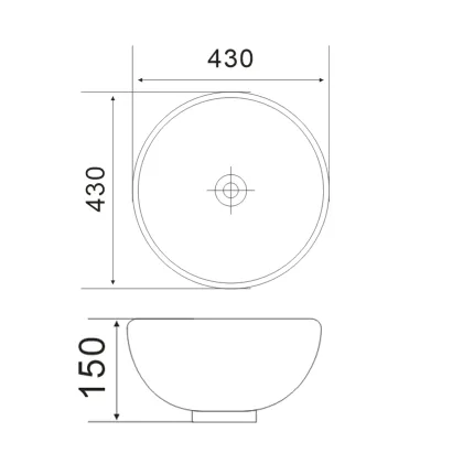 Раковина накладна Mixxus Premium ELLIPSE-0205 430х430х175mm з переливом (MP6530) — Photo 5