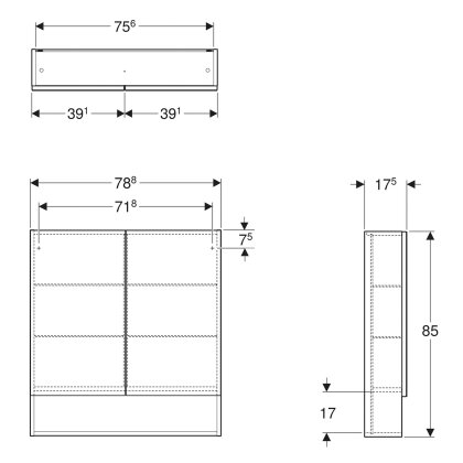 Пенал для ванної кімнати GEBERIT SELNOVA SQUARE 501.268.00.1, білий — Photo 1