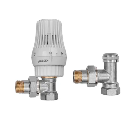 Комплект для підключення радіатора Koer SET-23 - 1/2'' кутовий з термоголовкою, клікове кріплення (KR5284) — Photo 5