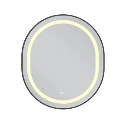 Дзеркало Mixxus Premium ELLIPSE MV05-80x70-Reverse BLACK з Led Touch, Anti-fog, димером (3-6,5kK) (MP6646) — Photo 1