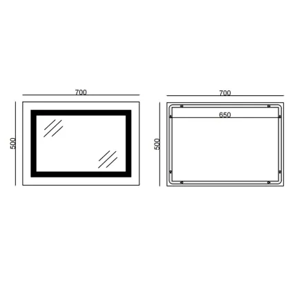 Дзеркало Mixxus WARM MR02-70x50 з Led Touch, Anti-fog, димером, регулятором яскравості, годинником (MI6668) — Photo 7