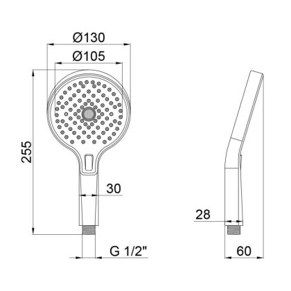 Лійка для ручного душу Qtap Rucni 130 мм округла QTRUCA133O3KCW Chrome — Photo 1