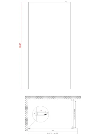 Душова перегородка Koer SR SP01-120x200-TR-01 Walk-In прозоре скло Easy Clean 8мм, хром (KR5394) — Photo 26