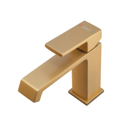 Змішувач для умивальника HAIBA GAUDI 001 BRUSHED GOLD (HB9583) — Photo 4