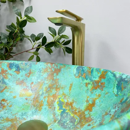 Умивальник (раковина) VBI PARMA MARBLE GREEN MATT накладний — Photo 5