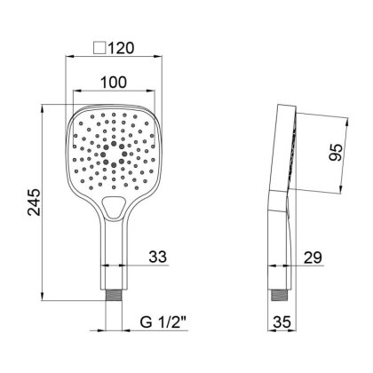 Лійка для ручного душу Qtap Rucni 120 мм округла QTRUCA121N3KCW Chrome — Photo 1