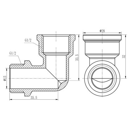 Кутик SD Forte 1/2&quot; ВЗ хром SF372H15 — Photo 1