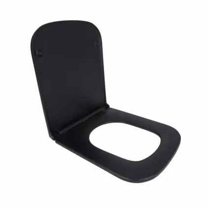 Сидіння для унітаза Qtap Tern 420х340х35 мм, Matt Black, з мікроліфтом, Slim Duroplast, Quick Release QT99HY2322MB — Photo 2