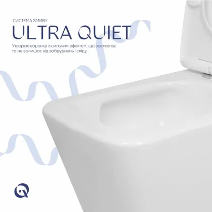 Унітаз підлоговий Qtap Crow Eco Ultra Quiet безобідковий з сідінням Soft-close QTCRO27W51030 — Photo 4