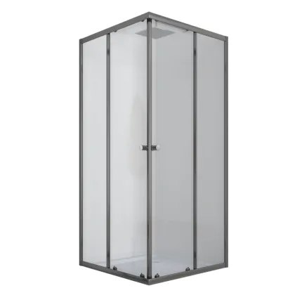 Душова кабіна з низьким піддоном Mixxus CUBIC SCT01-90x90x195-TR GRAPHITE прозоре скло 4мм (MI6905) — Photo 6