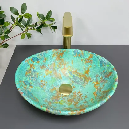 Умивальник (раковина) VBI PARMA MARBLE GREEN MATT накладний — Photo 3