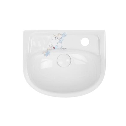 Раковина для пола з п&#039;єдесталом дитяча Qtap Baby 375x305x520 White з малюнком, з донним клапаном QT2311LP304BW — Photo 3