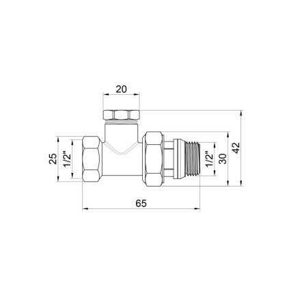 Кран радіаторний SD Plus 1/2&quot; ВЗ з антипротіканням прямий SD227W15 — Photo 1