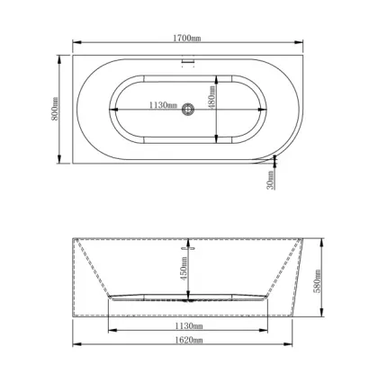 Ванна VBI NORDEND LEFT 170 x 80 кутова — Photo 1