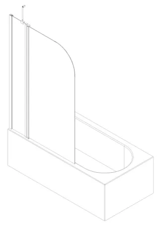 Шторки скляні на ванну Koer SR BS03-95x140-TR-01 прозоре скло 6мм, хром (KR5402) — Photo 9