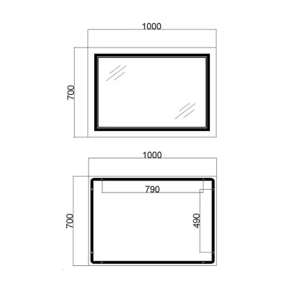 Дзеркало Qtap Cardinal 1000х700 з LED-підсвічуванням Touch, з антизапотіванням, з димером, рег. темп. кольору (3000-6500K) QT0478C10070 — Photo 1