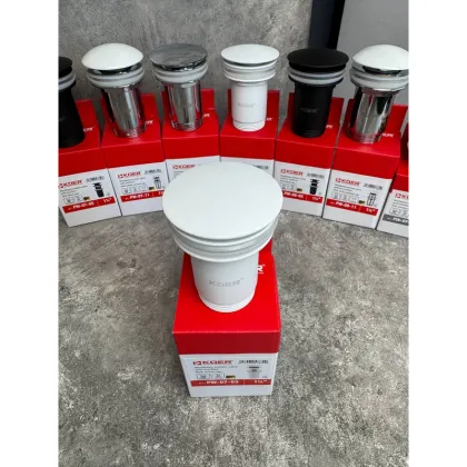 Донний клапан для раковини Koer PW-07-03 1 1/4'' з переливом автоматичний СLICK-СLACK (Колір білий) (KR5783) — Photo 1