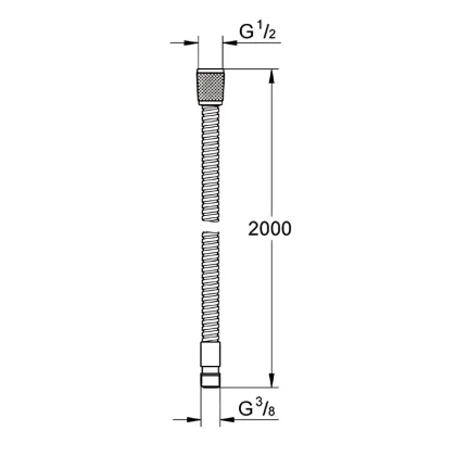 Шланг для змішувача на бортик ванни Grohe Relexaflex 2000 мм (28158001) — Photo 1