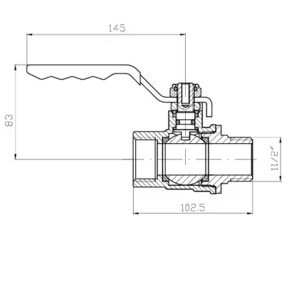 Кран кульовий ГШВ Koer Extreme KE.215-40 - 1 1/2" FM ручка "важіль" червона (KR5754) — Photo 2