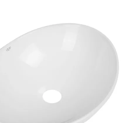 Комплект Qtap Dove: Раковина накладна овальна 410x335x145 мм White + Донний клапан PU02 — Photo 4