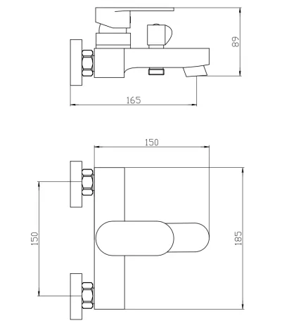 Змішувач для ванни Mixxus Bruno 009 (Euro) (MI6275) — Photo 1